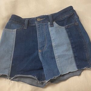 Hollister Blue Patchwork Women Shorts